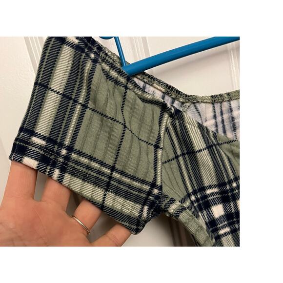 RUE 21 Small Green Plaid Corset Bodysuit Thong Snaps NWT - Picture 5 of 10